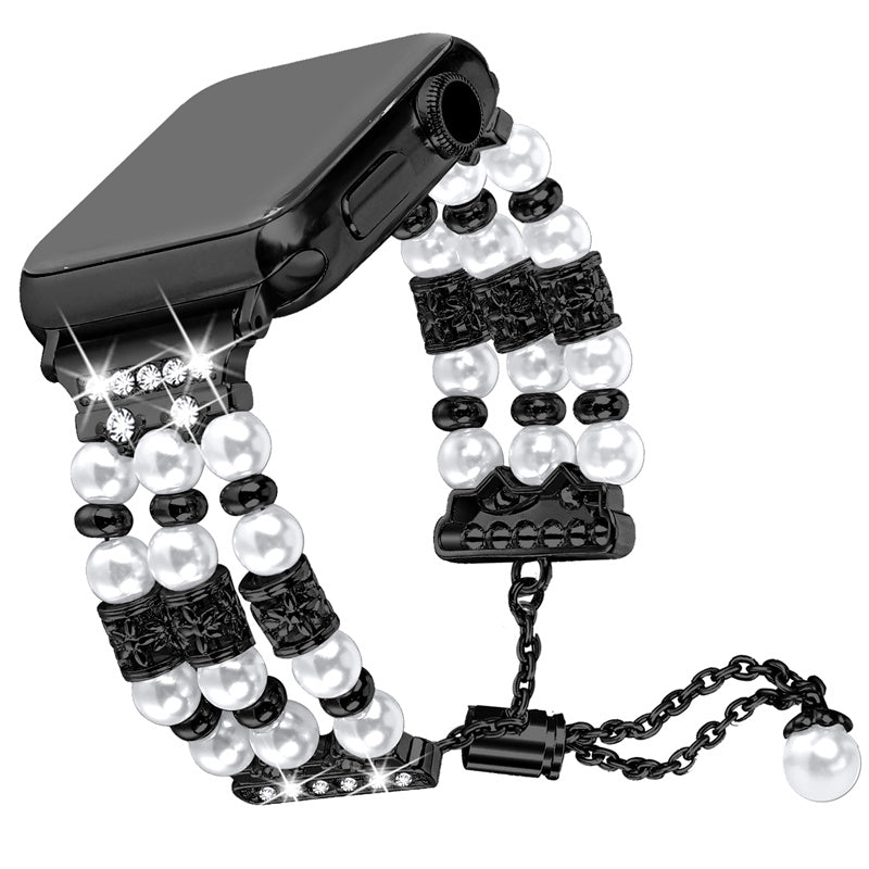 For Apple Watch Series 9 8 7 41mm 6 5 4 SE SE (2022) SE (2023) 40mm 3 2 1 38mm Adjustable Watch Band Pearl Bracelet Replacement Stretch Strap For Apple Watch Series 9 8 7 41mm 6 5 4 SE SE (2022) SE (2023) 40mm 3 2 1 38mm Adjustable Watch Band Pearl Bracelet Replacement Stretch Strap
